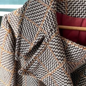 Houndstooth Patterned Coat